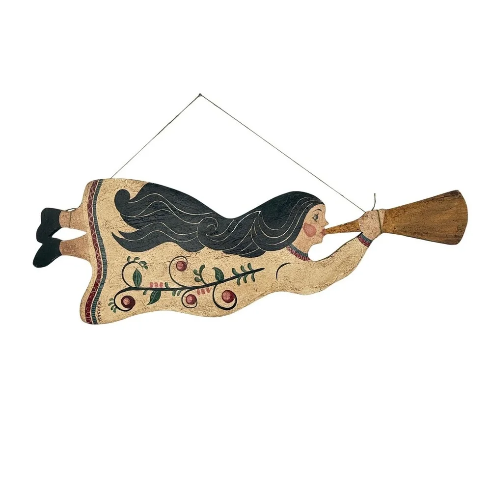 Celestial Folk Art Angel Lancaster PA Primitive Americana Wall 43